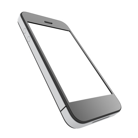 phone with blank screen isolated on white backgroundの写真素材