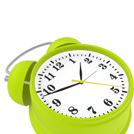 red alarm clock isolated on white background. 3d render
