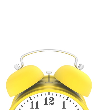 yellow blank top alarm clock isolated on white background. 3d render