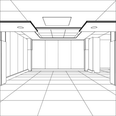 Outline office room. EPS 10 vector format.のイラスト素材