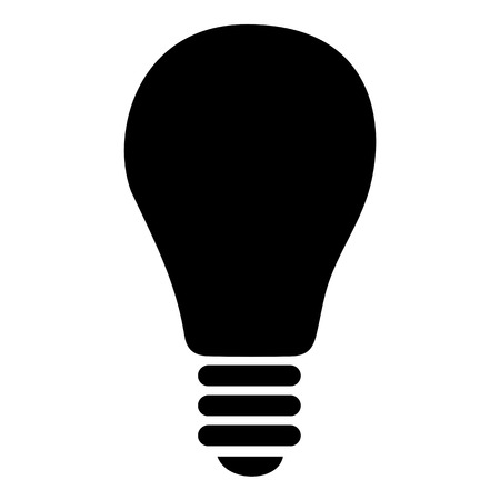 vector black bulb icon on white background.   のイラスト素材