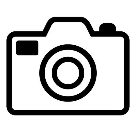 vector black camera icon on white background.  