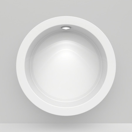 Round Exhibit Showcases with light sources. 3d renderの写真素材