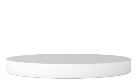 Round single podium isolated on a white background.の写真素材