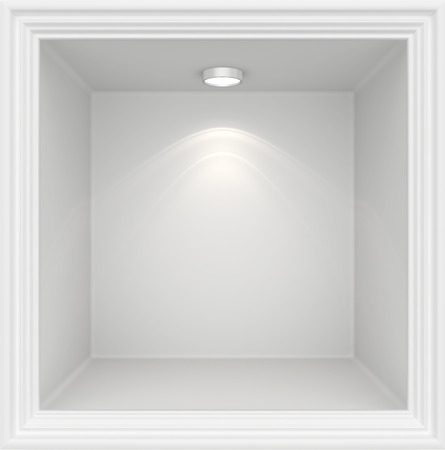 Niche in the wall with light sources. 3d renderの写真素材