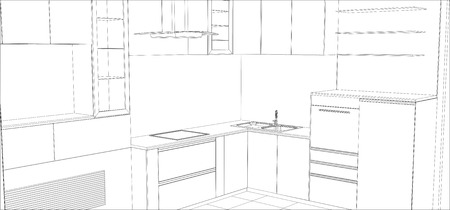 vector design process in wire-frame. Illustration created of 3d.のイラスト素材