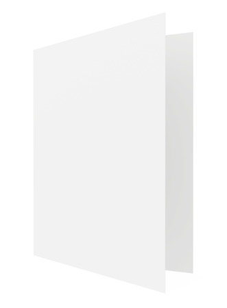 3d render realistic blank paper isolated on white background.の写真素材