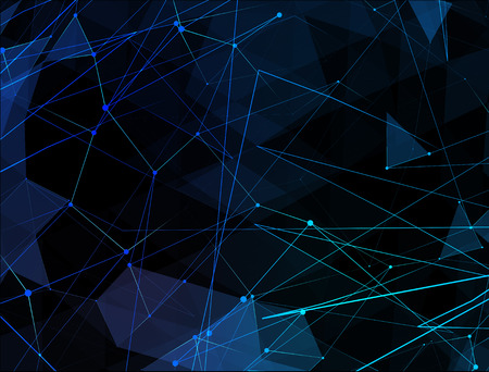 Abstract blue line network background. Technology concept of global internet.の写真素材