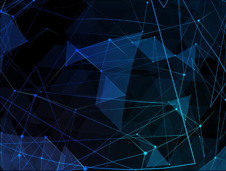 Abstract blue line network background. Technology concept of global internet.の写真素材