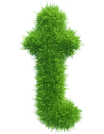 Vector small grass letter t on white background.のイラスト素材