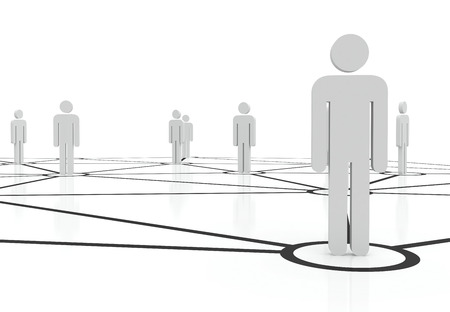 People unified into network. Managing team of people on internet. Staff recruitment.の写真素材