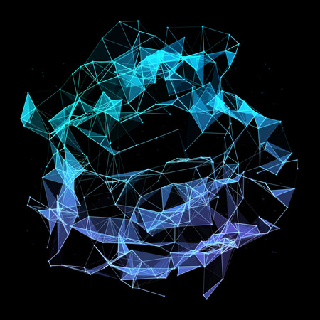 Abstract mesh background with triangles, lines and shapes.の写真素材