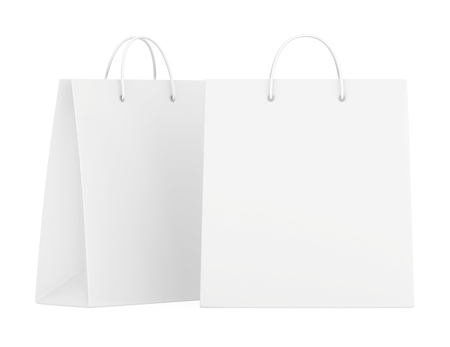 Shopping Bags collection isolated on white background. 3d renderingの写真素材