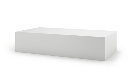 Blank cardboard package box on white background. 3d render.の写真素材