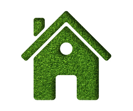 illustration of the concept of ecological house on white background.の写真素材