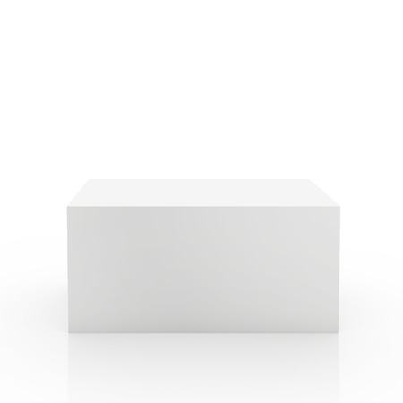 Blank box on white background. 3d render.の写真素材