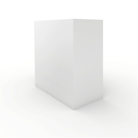 Blank cardboard package box on white background. 3d render.の写真素材