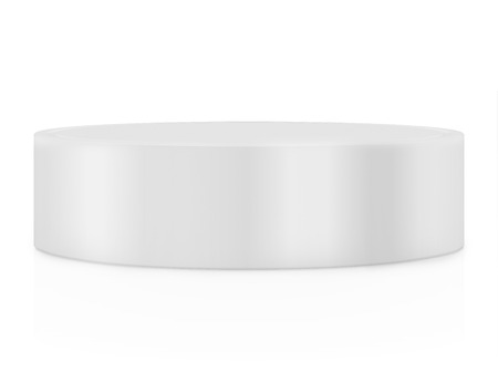 Empty round pedestal for display. Platform for design. 3D renderingの写真素材