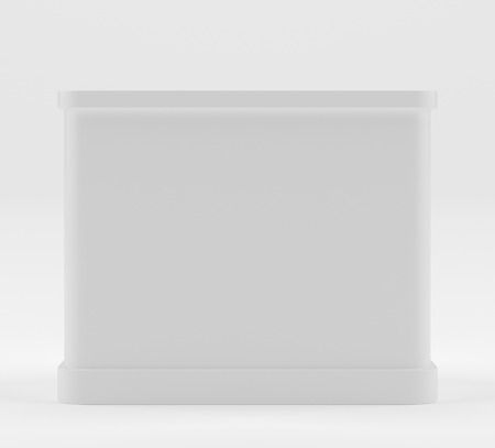 Trade exhibition stand on white background. 3d rendering.の写真素材