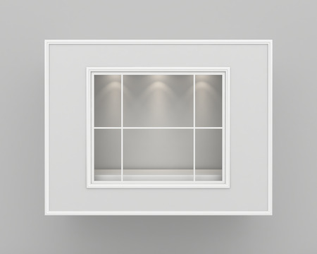 Empty clean showcase, mock up. 3d renderingの写真素材