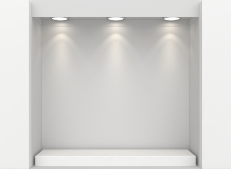 Empty illumination light showcase. Mock up. 3d renderingの写真素材
