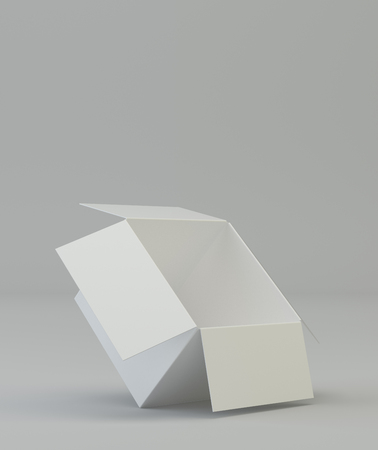 Blank White package box. 3d rendering in studioの写真素材