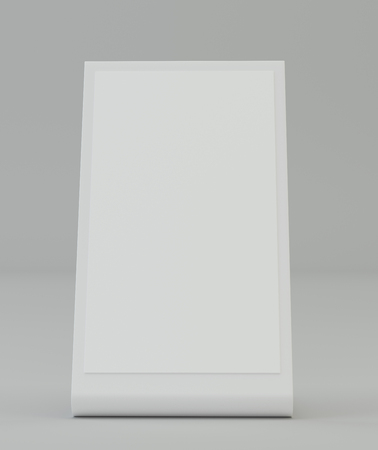 Plastic holder. Brochure holding. Empty paper template. 3d renderingの写真素材
