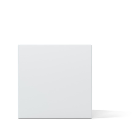 White cube in light studio. 3d rendering backgroundの写真素材