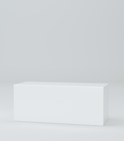 White box. Pedestal. Stand Empty podium 3D renderingの写真素材