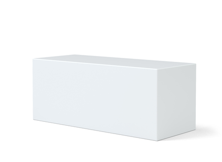 Pedestal for display. Platform for design. Realistic 3D rendering empty podium on white backgroundの写真素材