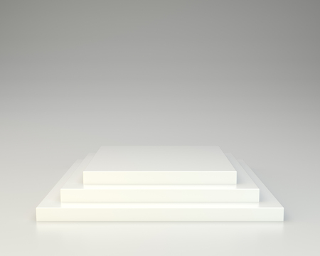Blank white empty stage pedestal. 3d renderinng.の写真素材