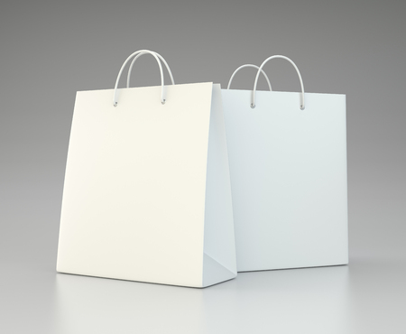 blank shopping paper bags set. 3d renderingの写真素材