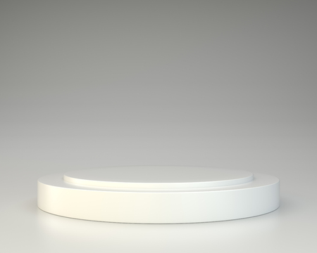 White round podium. Pedestal scene. 3D renderingの写真素材