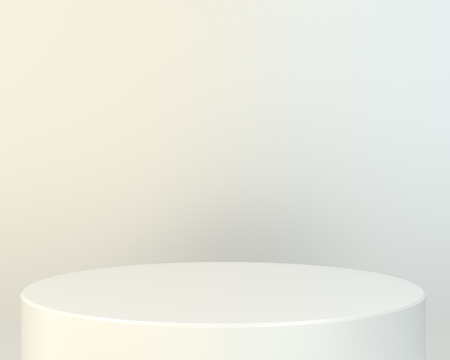 White round podium. Pedestal scene. 3D renderingの写真素材