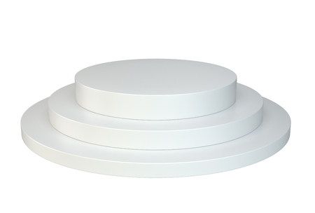 White round podium. Pedestal scene. 3D rendering isolatedの写真素材