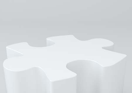 One puzzle in the form of a pedestal. 3d renderingの写真素材