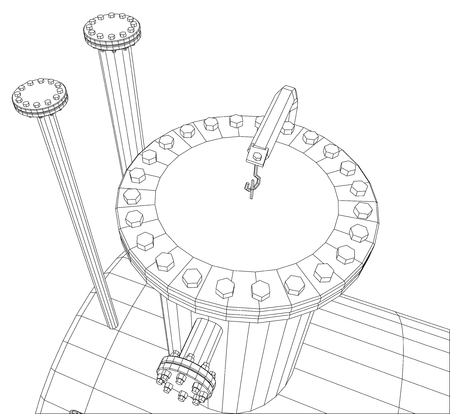Industrial equipment capacity. Wire-frame. EPS10 format. Vector rendering of 3d.のイラスト素材