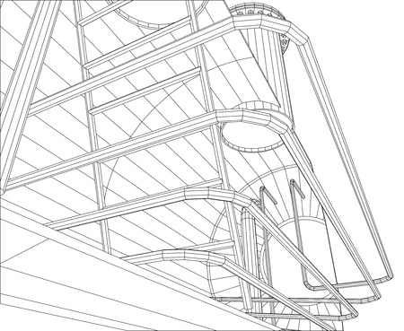 Oil and gas equipment. Industrial tank. EPS10 format. Vector created of 3dのイラスト素材