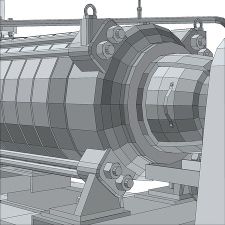 Industrial equipment pump. Wire-frame, 3d renderingのイラスト素材