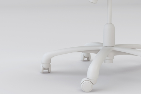 The office chair close-up wheel from white studio. 3d rendering.の写真素材