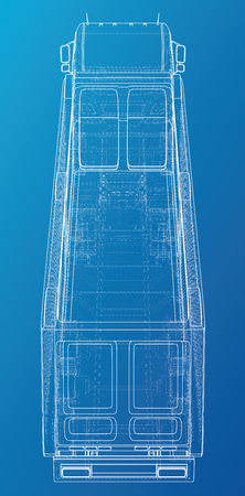 Truck tipper trailer vector mock upのイラスト素材