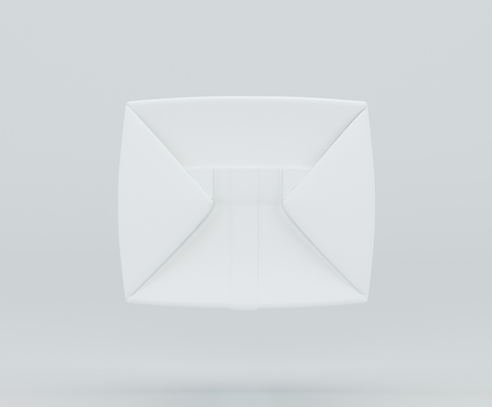 Juice box bottom view. Carton box with Mock-up. White clear empty box. 3d rendering.の写真素材