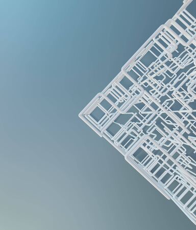 3D white Maze on a studio background. 3d rendering.