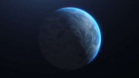 Planet earth from the space at night.