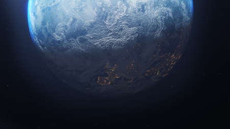Planet earth from the space at night.の写真素材