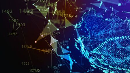 Concept of Network, internet communication. 3d illustration.の写真素材