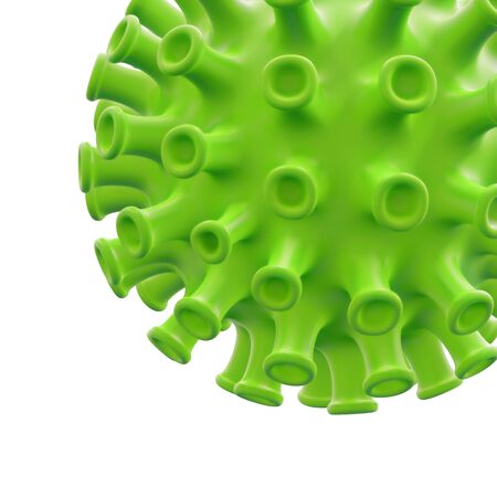 Coronavirus danger and public health risk disease and flu outbreak or coronaviruses influenza as dangerous viral strain case as a pandemic. Abstract Cell under the microscope.の写真素材