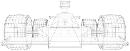 Racing car. Abstract drawing. Wire-frame.  format. Vector created of 3d.のイラスト素材