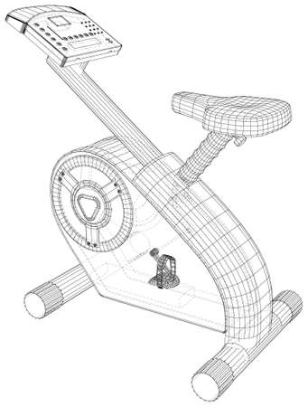 Stationary bicycle on a white background. Vector created of 3d.のイラスト素材