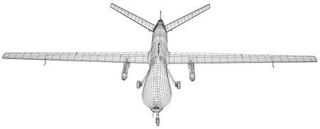 Aircraft unmanned Predator military drone. Vector created of 3d, Wire-frame. EPS10 format.のイラスト素材
